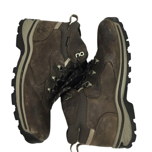 Timberland Mens 7 Waterproof Nubuck Leather Lace Brown Hiking Boots - Picture 3 of 11
